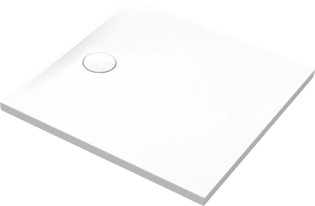 Brodzik z konglomeratu kwadratowy biały matowy RONA White Matt 80 x 80 | Różne rozmiary | Różne kolory : Kolor - Biały połysk, Rozmiar - 90x90 cm