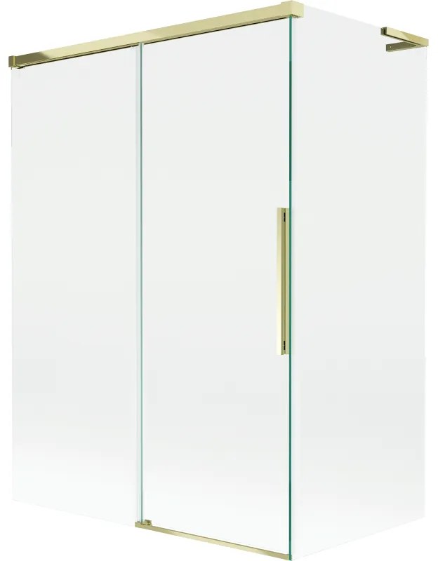 Mexen Rox L parawan nawannowy 2-skrzydłowy rozsuwany 120 + 70 x 150 cm, transparent, złoty - 8C9L-120-070-50-00