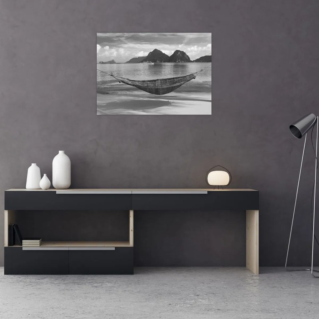 Obraz - Hamak na plaży (70x50 cm)