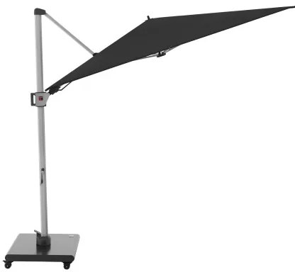KNIRPS 320 x 320 cm - luksusowy wahadłowy parasol ogrodowy z drążkiem bocznym : Kolor parasola Knirps - Czarny