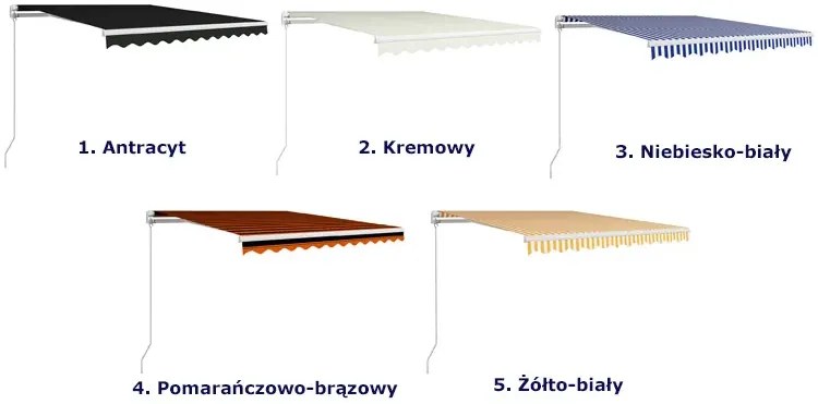 Markiza balkonowa z korbą pomarańczowo-brązowy - Higres