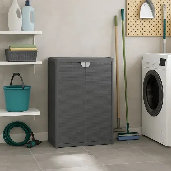 Szara szafka gospodarcza na balkon i do piwnicy C6-C66