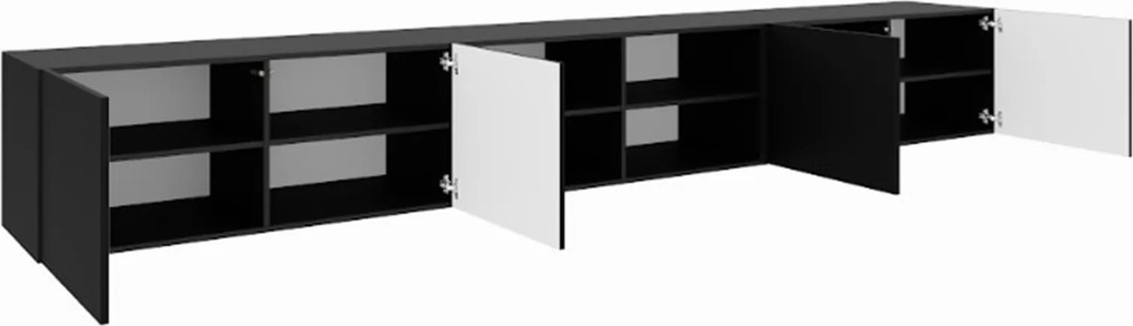 Szafka RTV wisząca MIVO 300 cm do Salonu pod Telewizor - Czarny