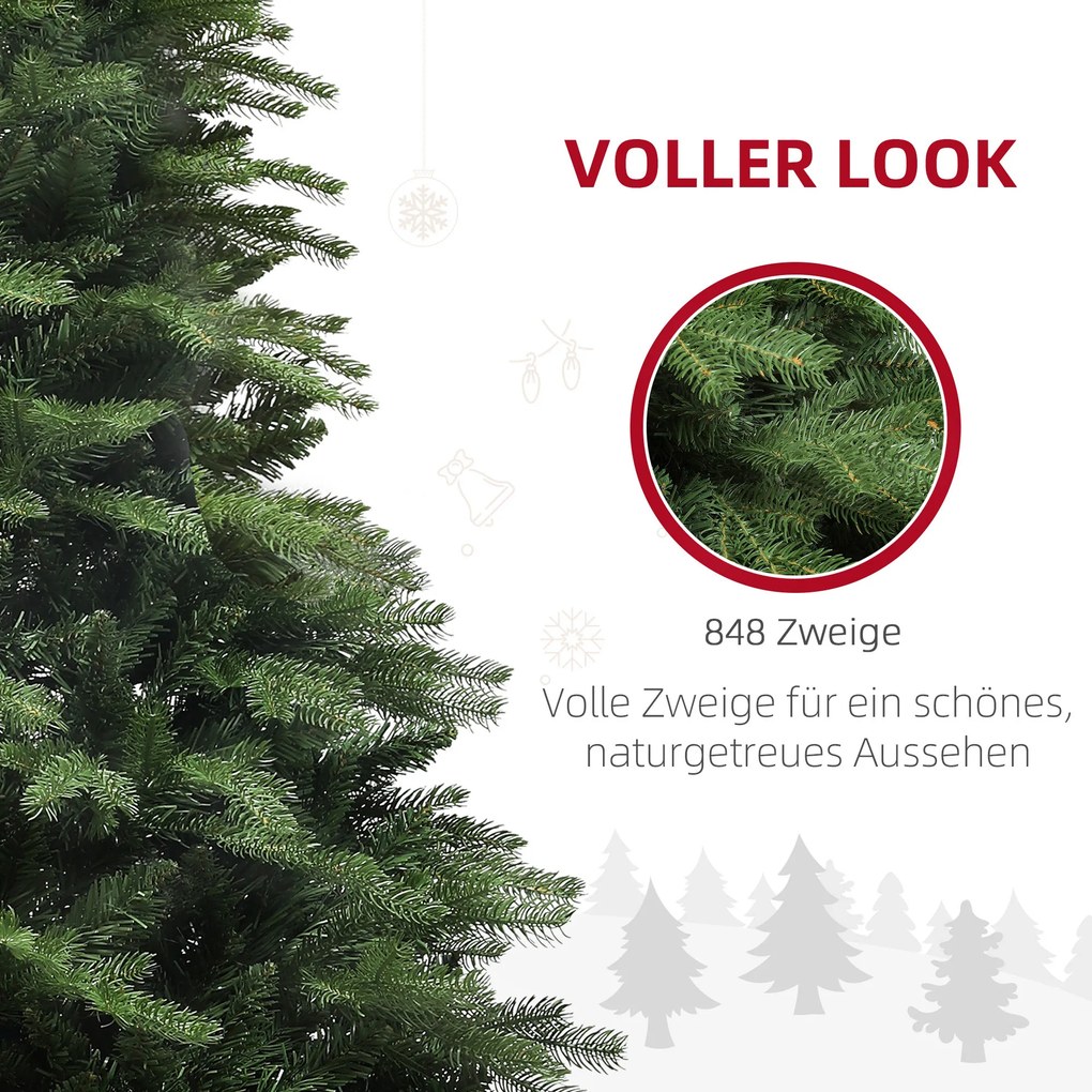 HOMCOM Choinka jodła alpejska, naturalny wygląd, szeroka i bujna, 180 x Ø105 cm, Zielona | Aosom PL