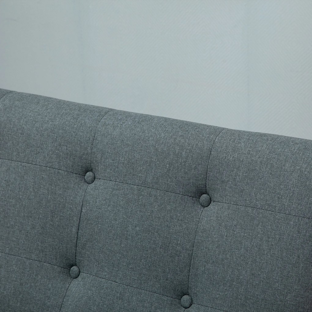 HOMCOM sofa dwuosobowa len drewno kauczukowe 115 cm x 66,5 cm x 73 cm | Aosom PL
