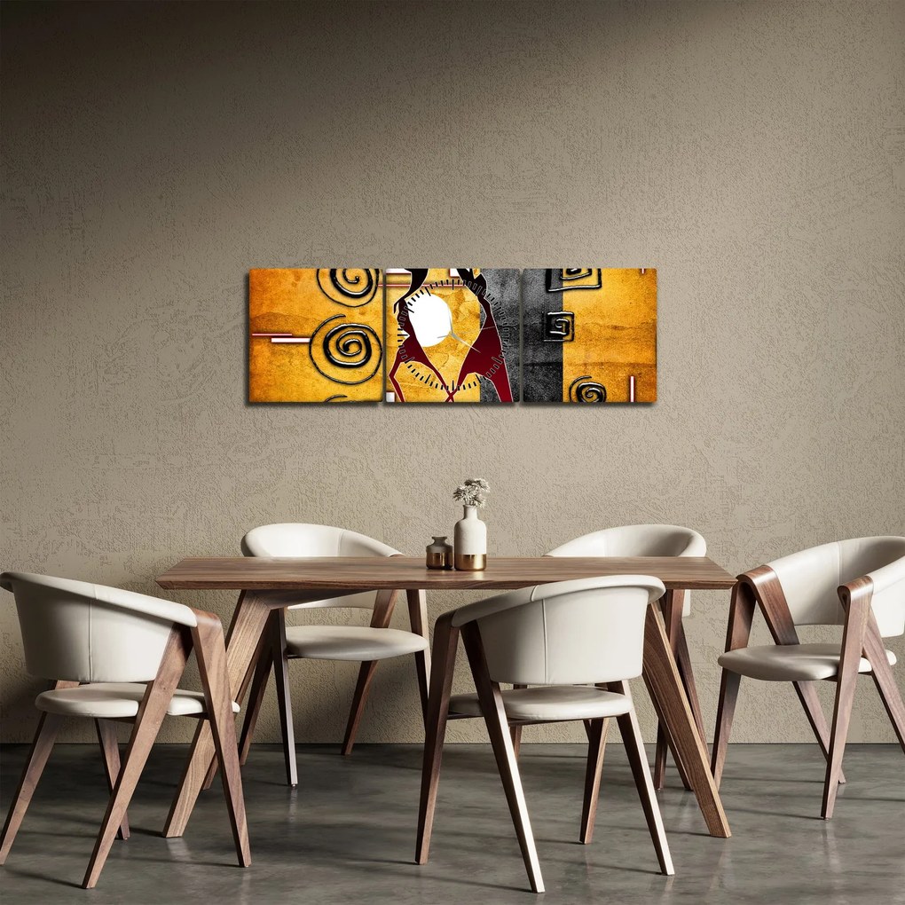 Obraz - Malarstwo starożytne (z zegarem) (90x30 cm)