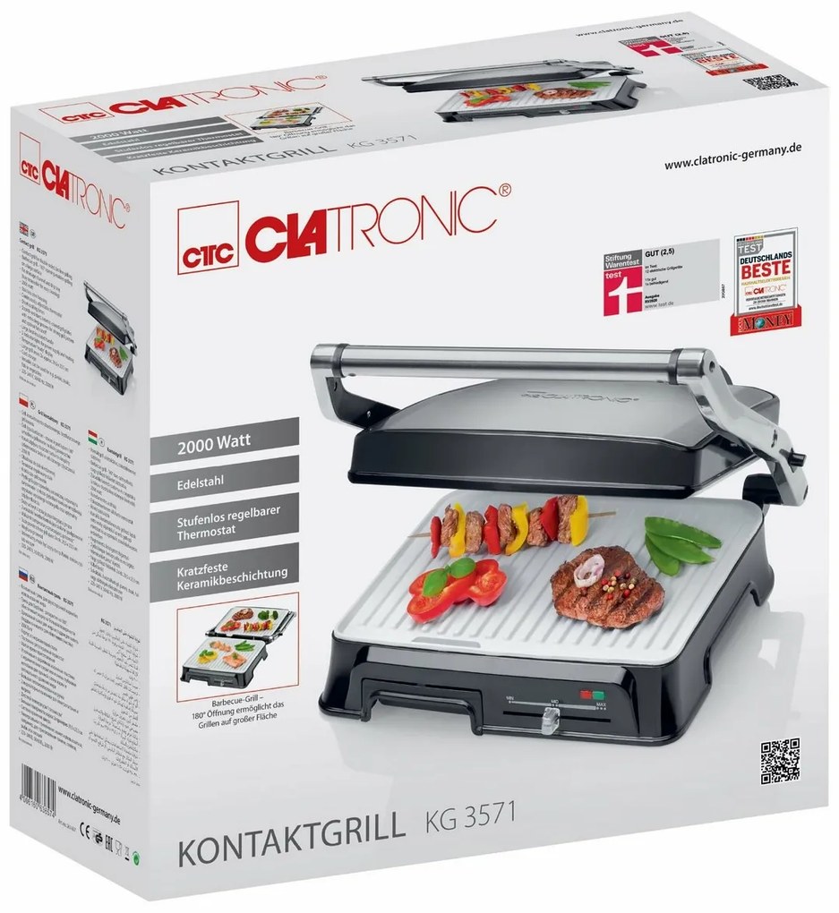 Clatronic KG 3571 ceramiczna patelnia kontaktowa