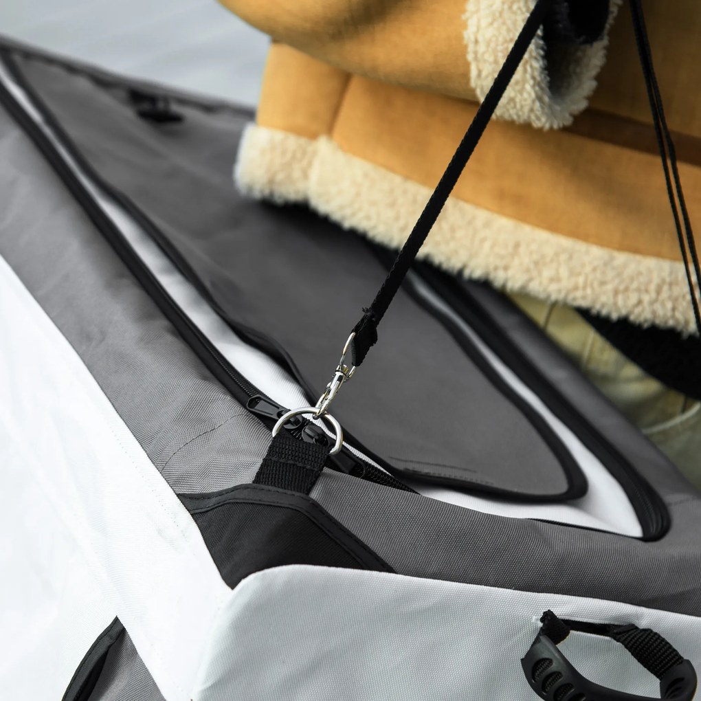 Outsunny Wózek dla Psa Składany Wyjmowany Kosz Czarny Szary Biały | Aosom PL