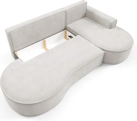 Narożnik MOLLY Prawostronny z funkcją spania, wolnostojący tkanina CURIO 02 Biały