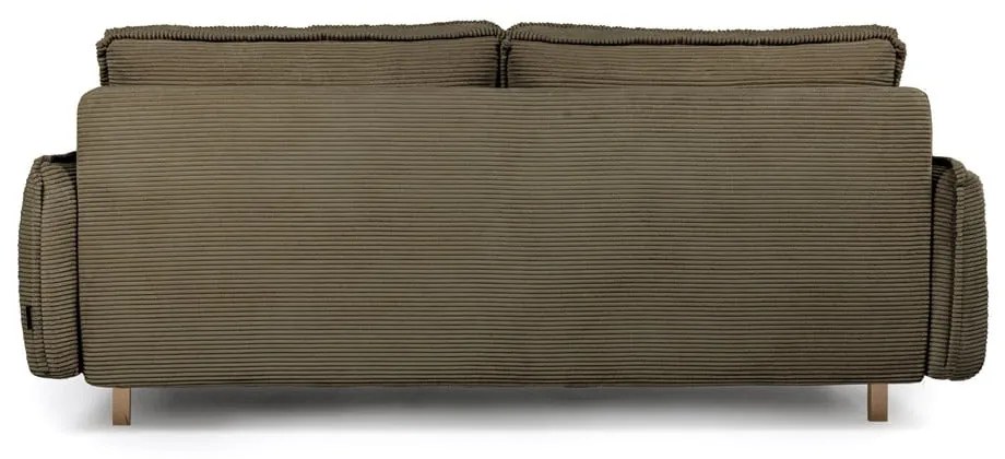 Zielona sztruksowa rozkładana sofa 218 cm Tori – Bonami Selection