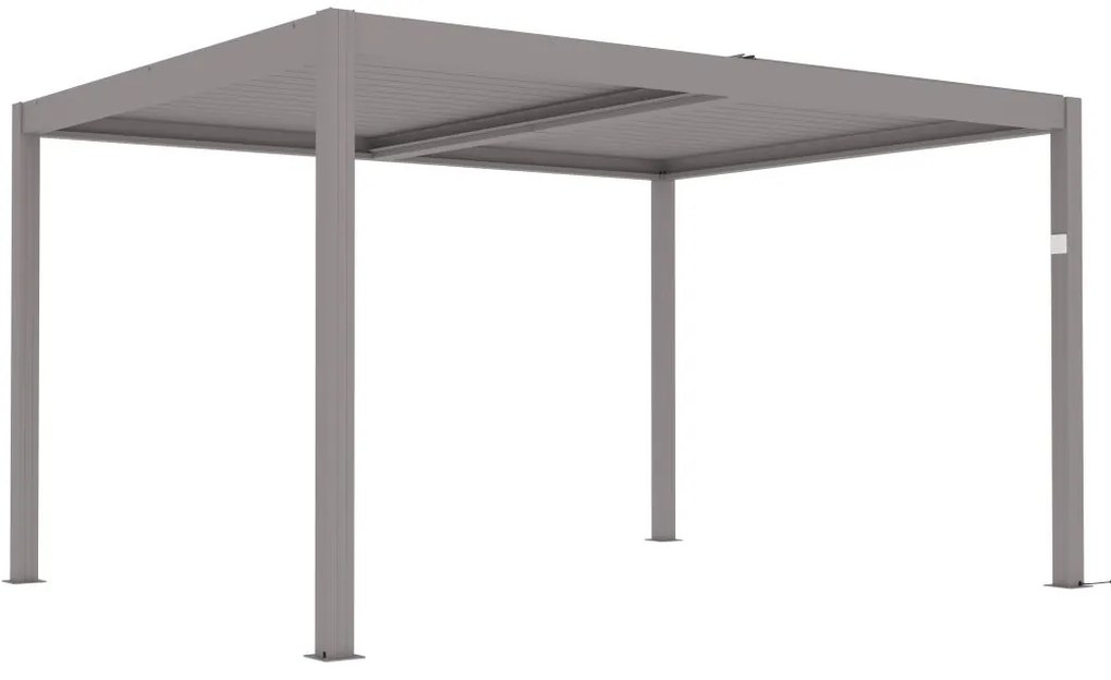 Pergola bioklimatyczna wolnostojąca elektryczna taupe z aluminium z otwieranym dachem 12 m² - AMADORA