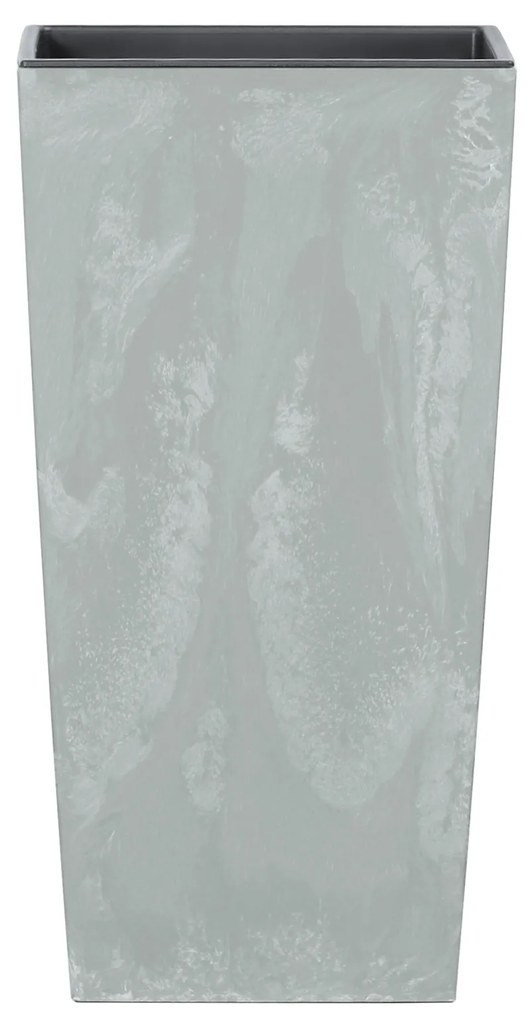 Donica ogrodowa z wkładem Urbi Square Beton Effect 22 x 22 x 42 cm szary PROSPERPLAST