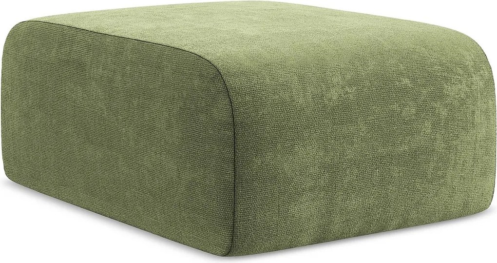 Pufa - z tkaniny szenilowej - zielony - LANI