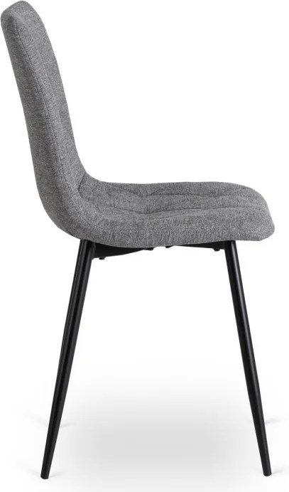 Zestaw Stół Okrągły Rozkładany HARRY 102-142 cm Dąb Artisan/Czarny i 4 Krzesła Tapicerowane ROBIN 2 Szare Nowoczesne