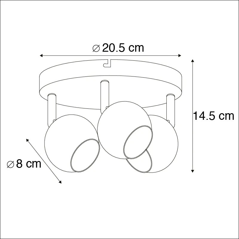 Reflektorek / Spot / Spotow Retro okrągły mosiądz 3-źródła światła - Gissi Nowoczesny Oswietlenie wewnetrzne