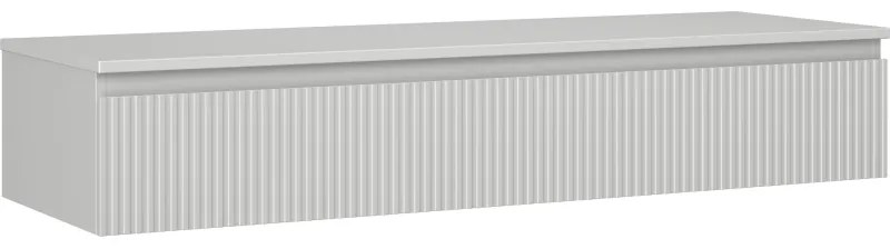 Mexen Rivel szafka łazienkowa podumywalkowa 140 cm z blatem, 1 szuflada, ryflowana , szara mat - 91A20-14023-1-BFC62