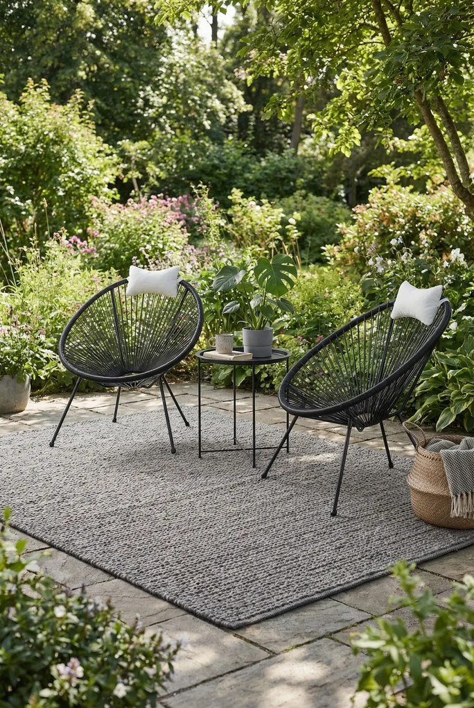 Czarny zestaw ogrodowy stolik i 2 krzesła acapulco N8-C35