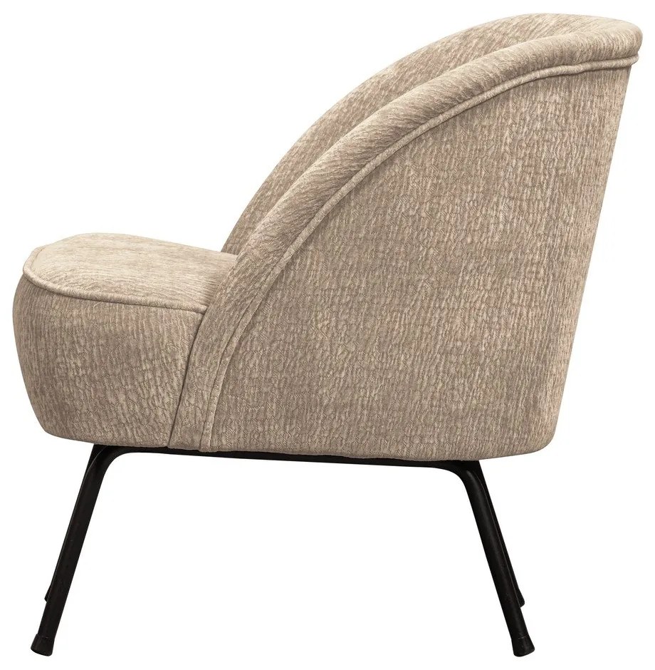 Beżowy fotel z tkaniny szenilowej Vogue – WOOOD