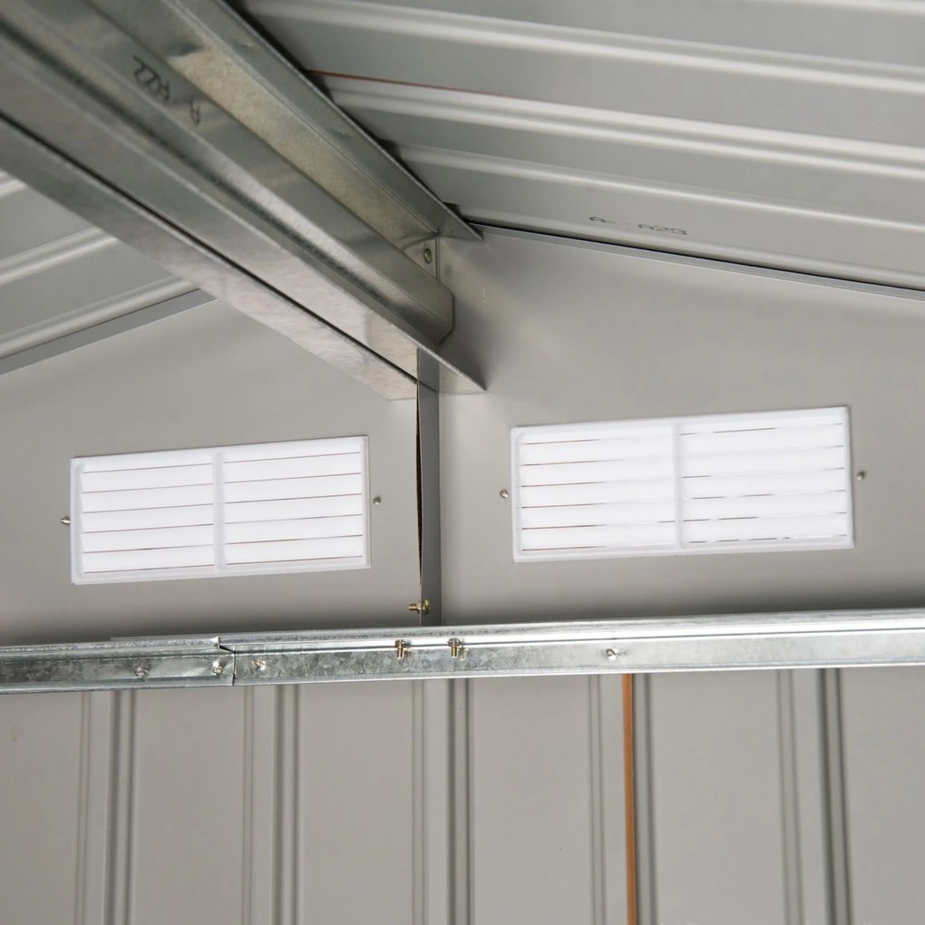 Outsunny domek narzędziowy, metal, żółty, 213 x 130 x 185 cm