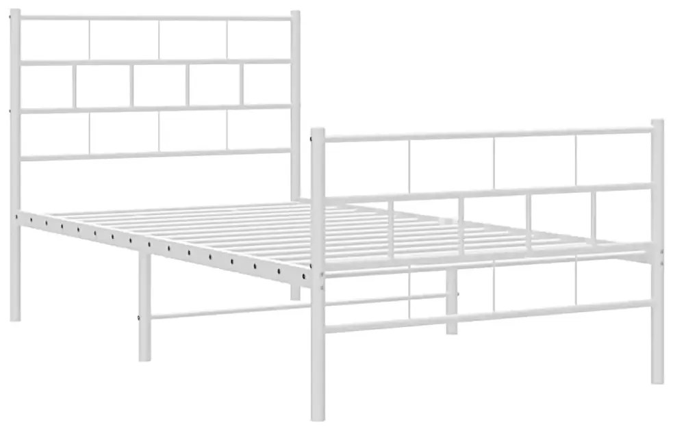 Łóżko białe metalowe 100x200 - Lunaro