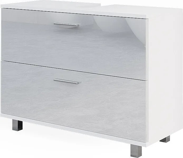 Szafka na wannę biały wysoki połysk 80x33x60.8 ilias