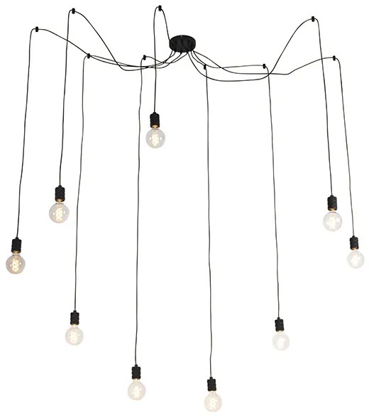 Designerska lampa wisząca czarna 9-świateł - Cavalux Nowoczesny Oswietlenie wewnetrzne