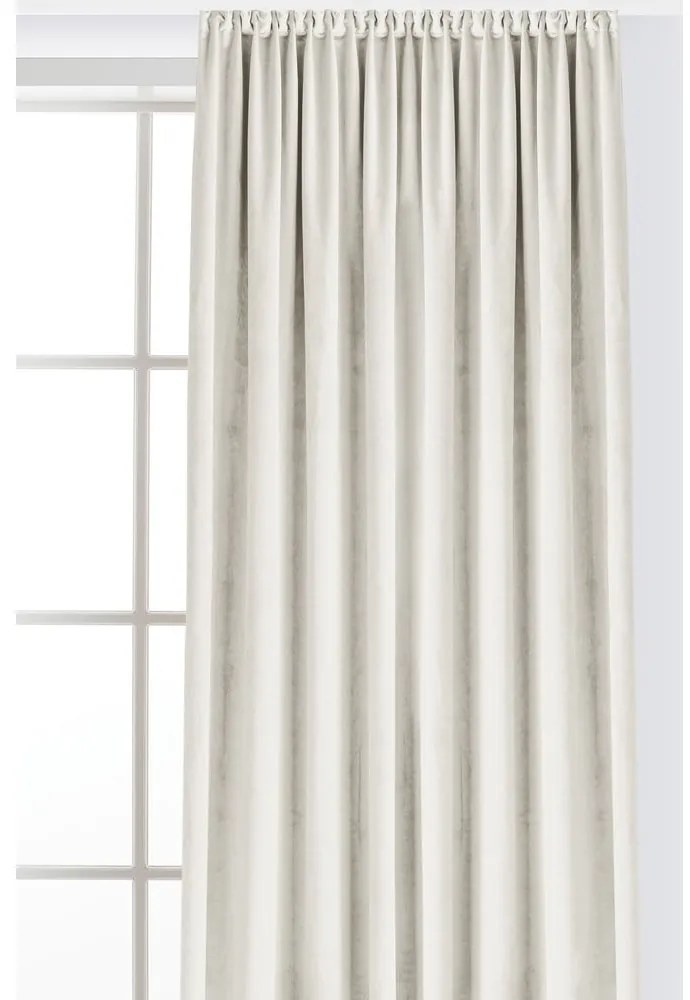 Kremowa aksamitna zasłona częściowo zaciemniająca (dimout) 200x270 cm Velto – Filumi