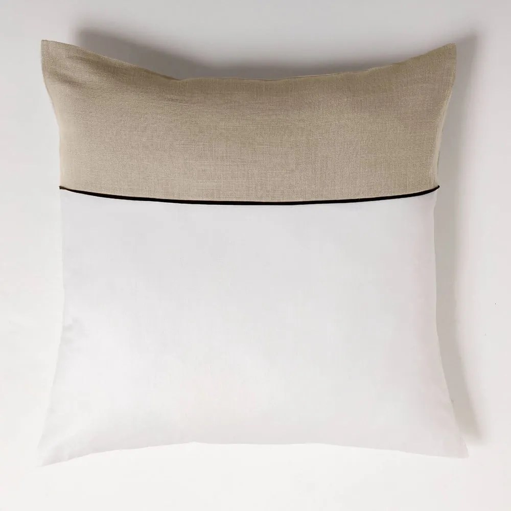 Biało-beżowa bawełniana pościel dwuosobowa 240x220 cm Gabrielle – douceur d'intérieur