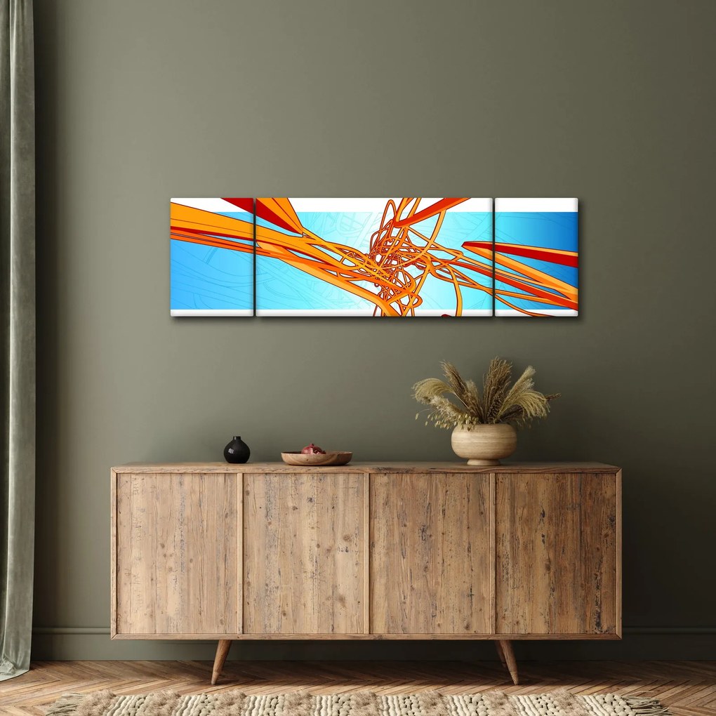 Obraz - Splecione linie, abstrakcja (170x50 cm)