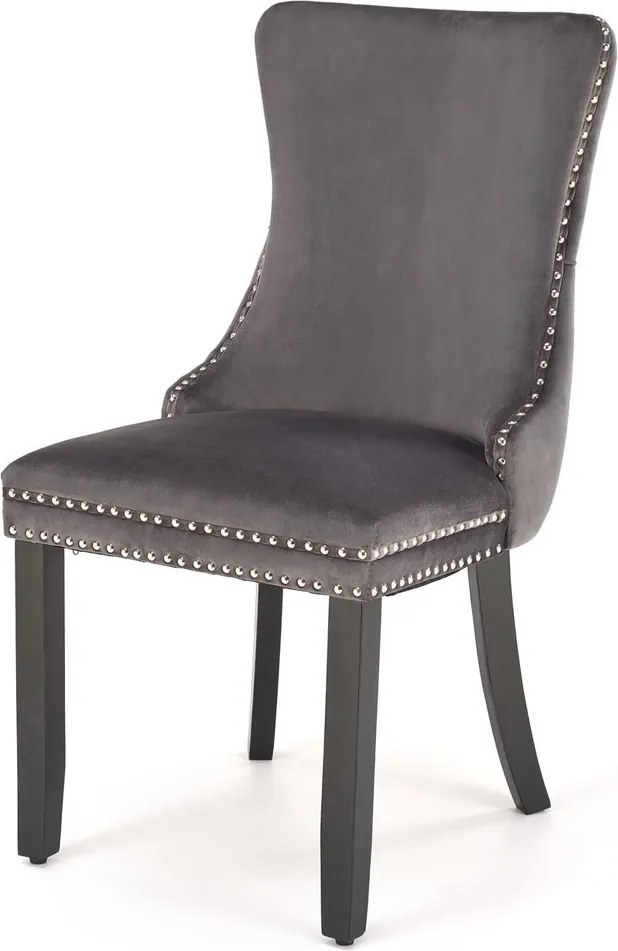 Aksamitne krzesło z ozdobnymi pinezkami Alda