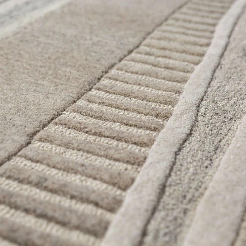 Szarobeżowy wełniany dywan tkany ręcznie 200x300 cm Lira – Flair Rugs