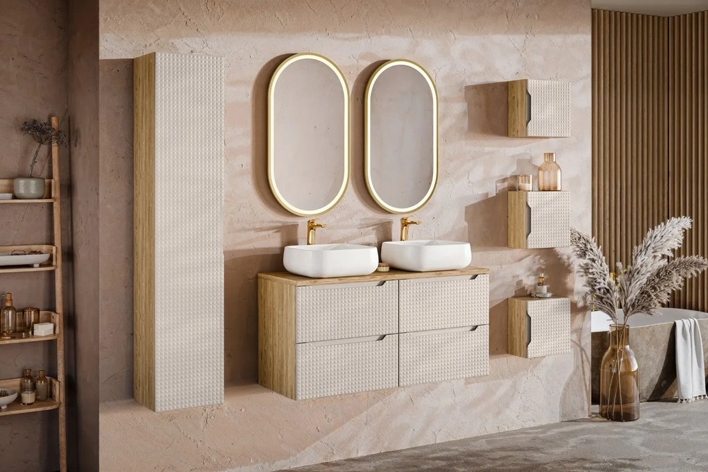Szafka pod umywalkę LUXOR BEIGE 82-70-2S 70cm dąb olejowany/beżowa COMAD