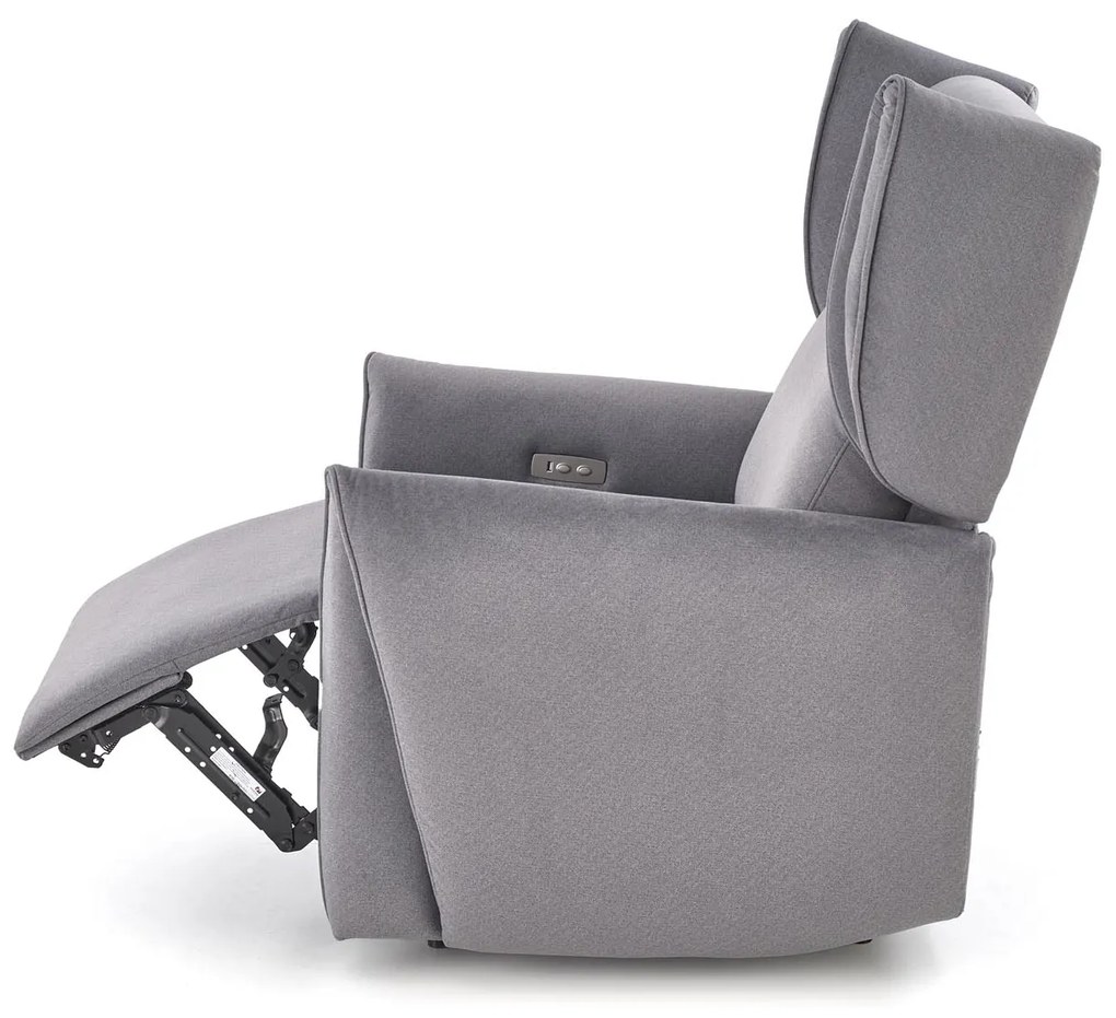 Fotel wypoczynkowy elektrycznie rozkładany popiel GELATO