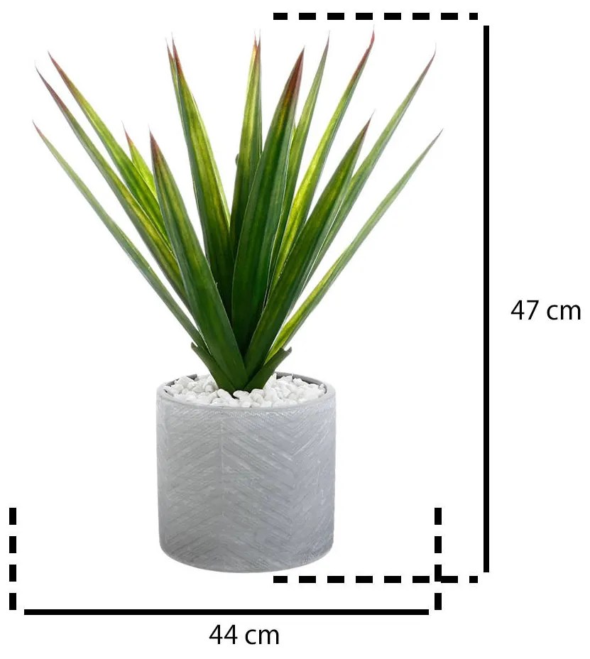 Sztuczna roślina ALOE VERA, wys. 48 cm, ceramiczna doniczka