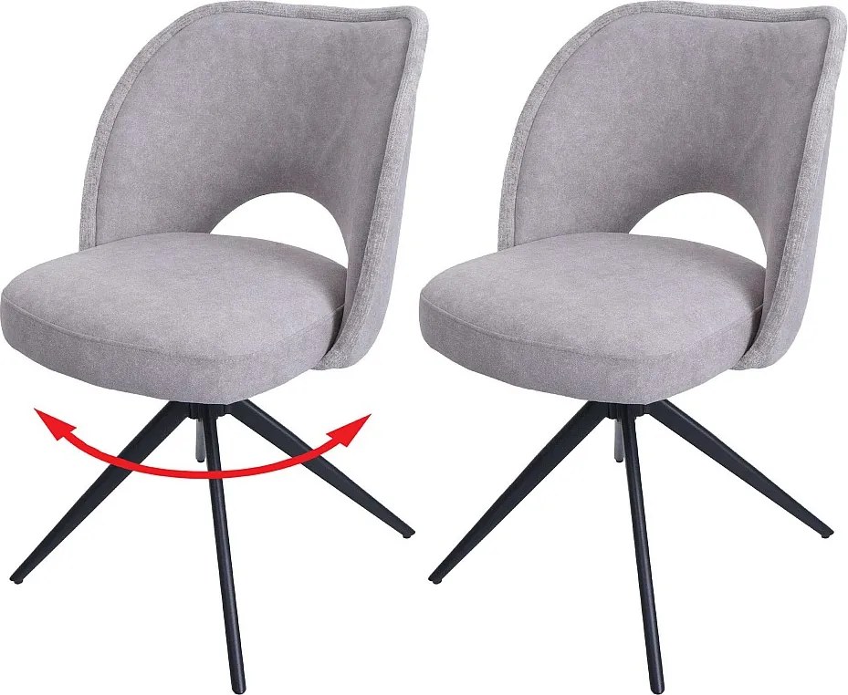 Krzesło do jadalni MCW-N72 (zestaw 2 sztuk),  jasnoszary