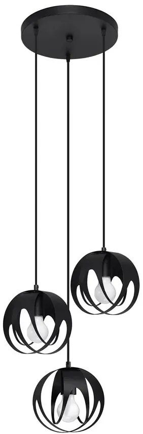 Czarna stalowa lampa wisząca nad stół - 7X A191 W6-S64