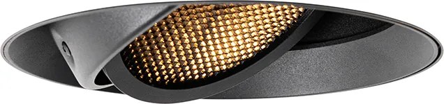 Nowoczesny reflektor wnękowy czarny GU10 AR111 okrągły bez kołnierza - Oneon Honey