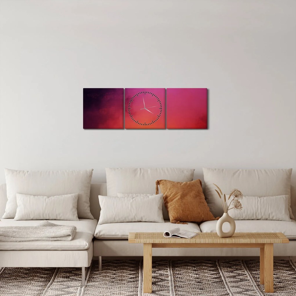 Obraz - wulkan (z zegarem) (90x30 cm)