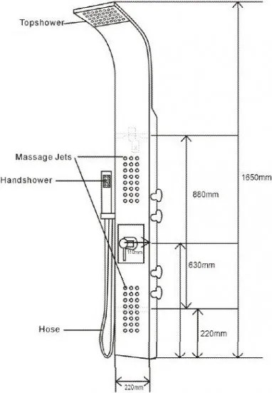 Kolumna prysznicowa 8815 z termostatem SEDAL