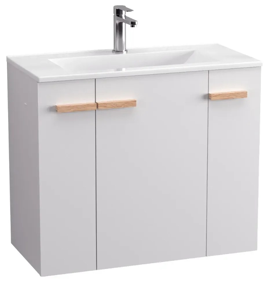 Szafka pod umywalkę L-WOOD 79 cm biały połysk KROFAM