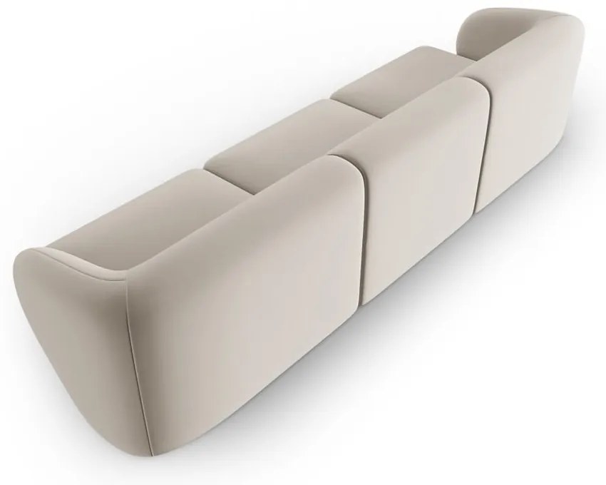 Beżowa aksamitna sofa 266 cm Paolo – Milo Casa
