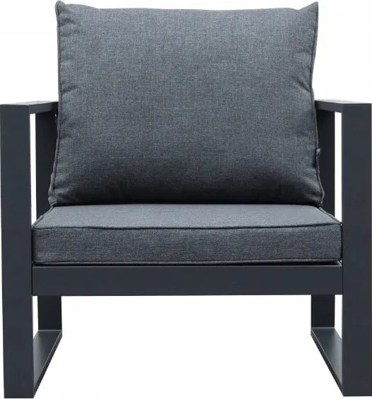 Zestaw mebli ogrodowych antracyt tarasowy 4 el. aluminiowych sofa, kanapa