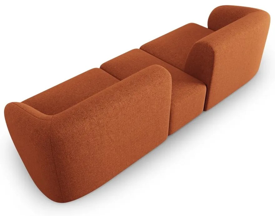 Sofa z tkaniny szenilowej w kolorze terakoty 246 cm Paolo – Milo Casa