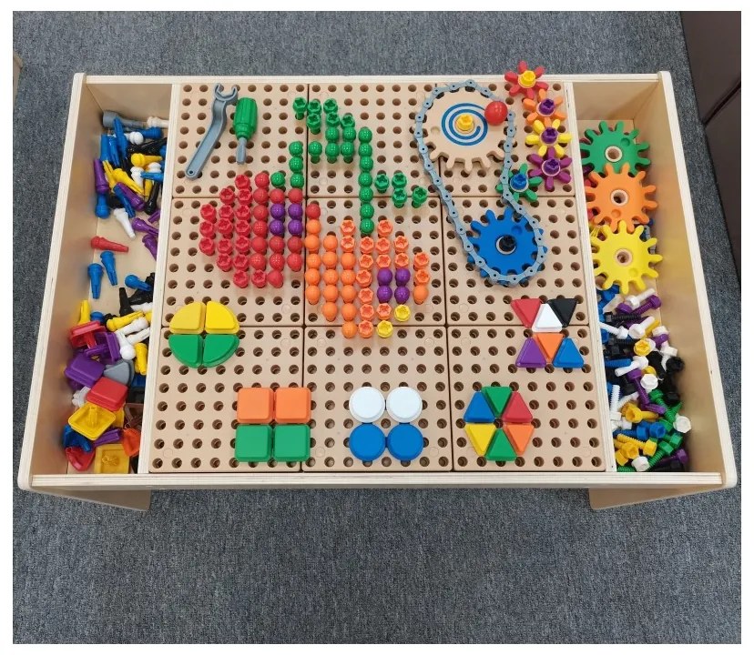 Masterkidz drewniany stół edukacyjny + akcesoria stem wall