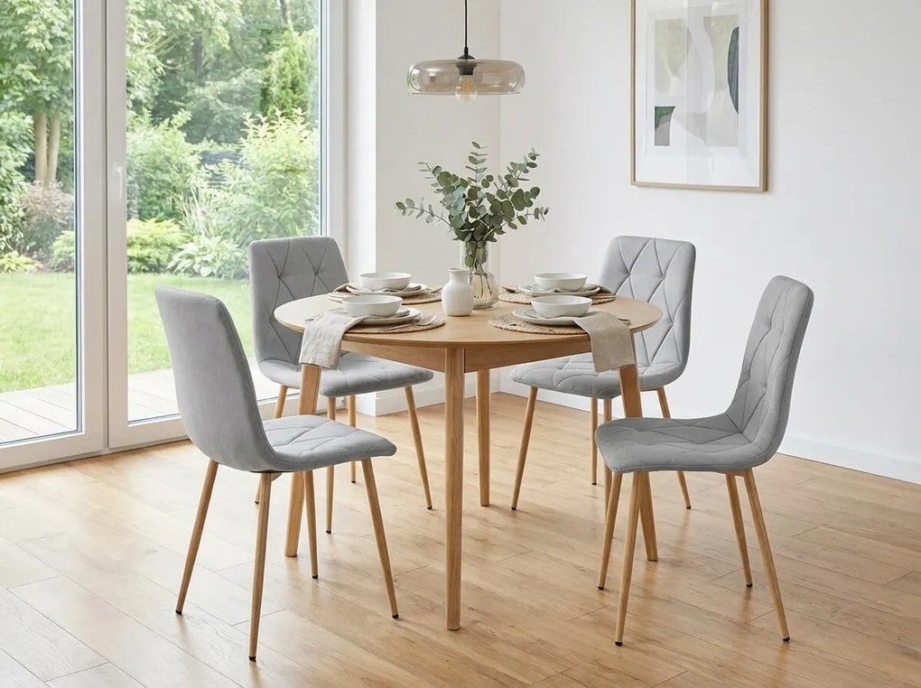 Jasnoszare krzesło do jadalni LIBRA
