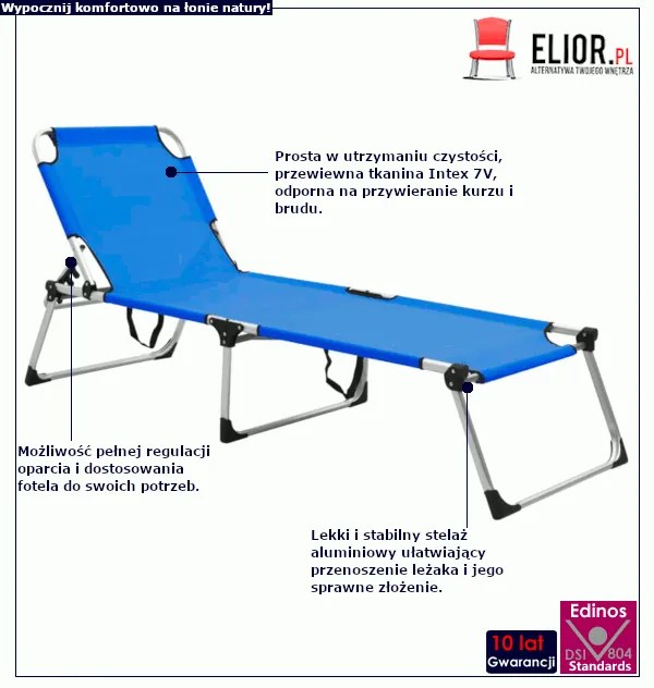 Niebieski leżak ogrodowy M5-W53