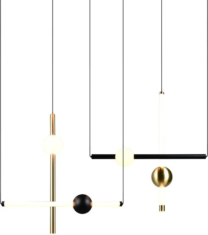 Lampa wisząca LED w czarno-złotym kolorze ze ściemniaczem Melita – Trio