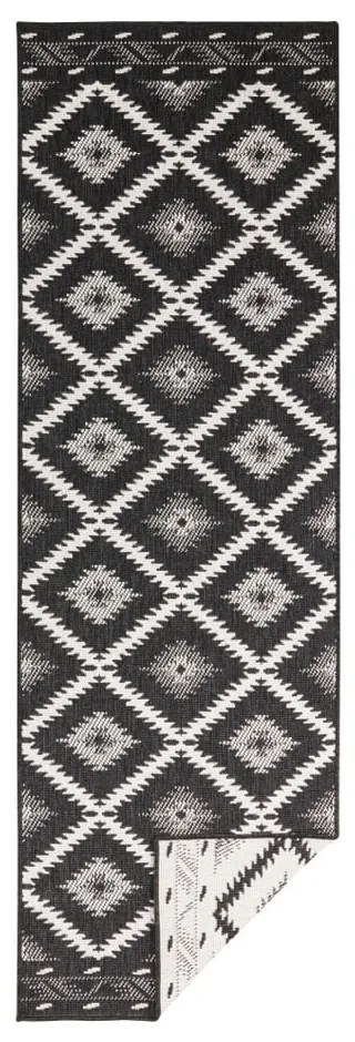 Czarno-kremowy chodnik odpowiedni na zewnątrz NORTHRUGS Malibu, 80x250 cm