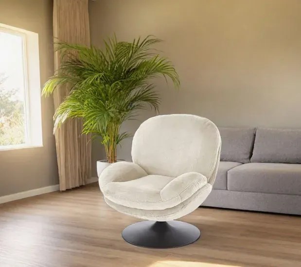 Kremowy nowoczesny fotel wypoczynkowy N2-P09