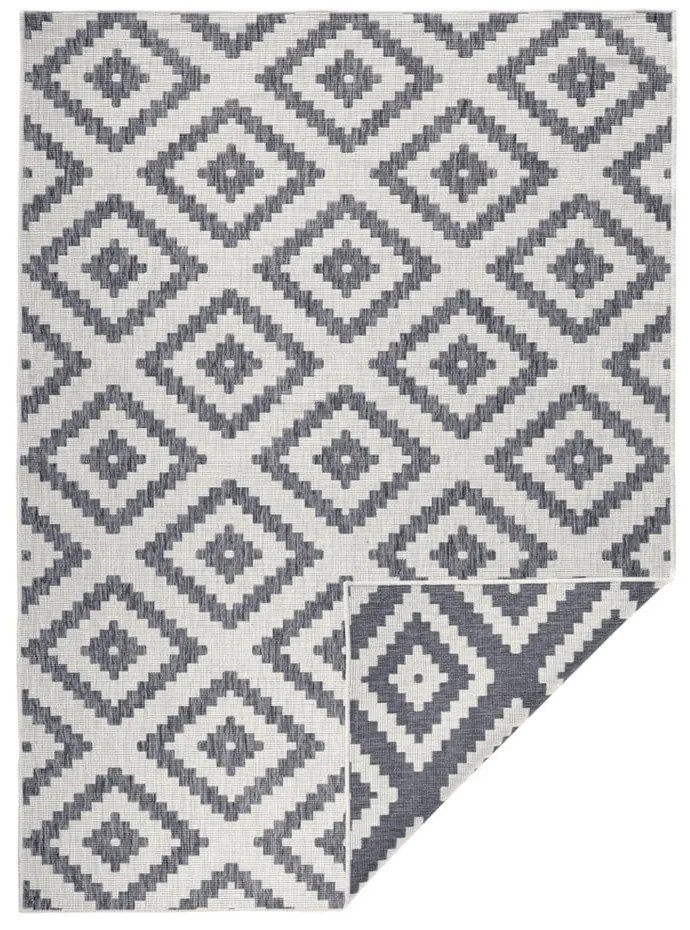 Szary dywan dwustronny NORTHRUGS Malta, 200x290 cm